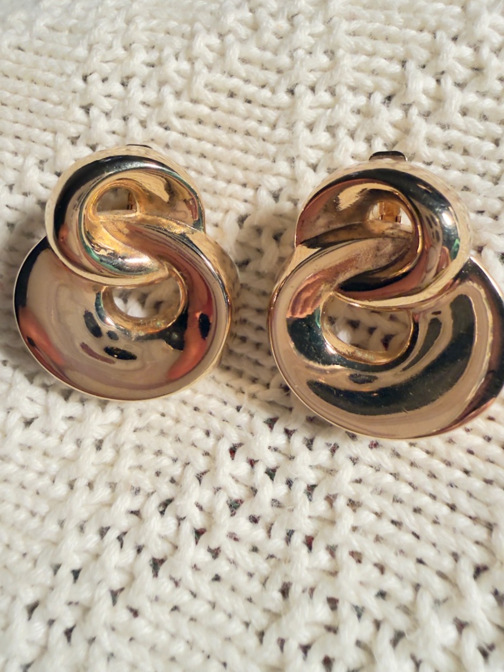 Givenchy Vintage 18K Plated yellow Gold Infinity 2” Earrings MAKE AN OFFER!